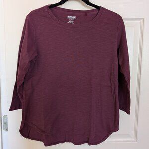 Burgundy 3/4 Sleeve Shirt
